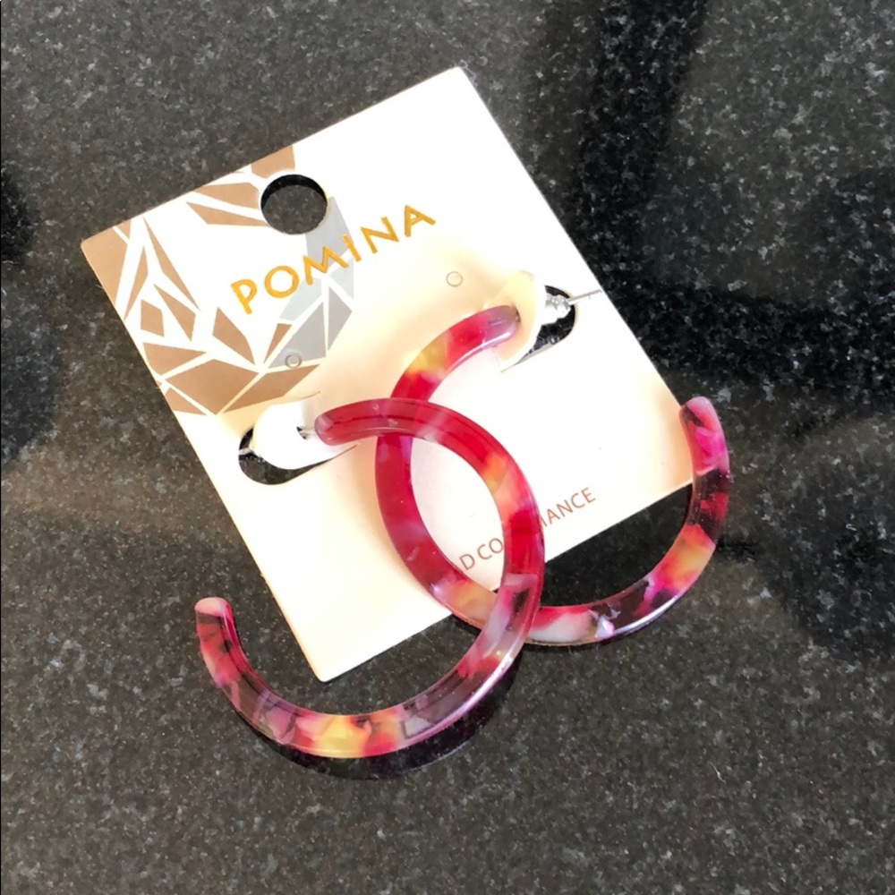 Red hoop earrings